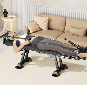 Электрическая регулируемая тракционная кровать Leihu для физиотерапии, аппарат для вытяжения шейного отдела позвоночника с пультом ДУ, нержавеющая сталь - Product Image 1