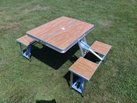Table à manger pliable compacte moderne en aluminium, légère, portable, imperméable, durable, anti-corrosion, pour cour, parc, patio, jardin