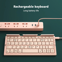 Keyboard Lipat Mini HB199 Keyboard Nirkabel Keypad Lipat untuk Laptop Windows Android Ios Tablet ipad Ponsel