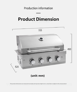 Entrega en 7 Días, Parrilla de Gas de Acero Inoxidable de 4 Quemadores, Superficie Fácil de Limpiar, para Cocinas Exteriores DY-g400 Bbq Gr - Product Image 3