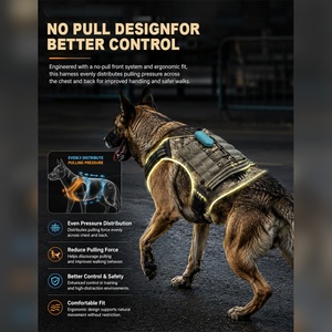 Arnés <span class=keywords><strong>para</strong></span> Perro QCool de Grado Táctico con Correa e Indicador LED, Diseño <span class=keywords><strong>para</strong></span> Todo Clima, Importadores Personalizados, Arnés Impermeable con LED Brillante - Product Image 4