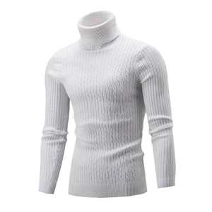 Vente en gros de pulls molletonnés polo à <span class=keywords><strong>col</strong></span> <span class=keywords><strong>roulé</strong></span> en laine mélangée pour hommes pullover décontracté OEM ODM tricots d'hiver exportateur - Product Image 2
