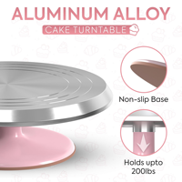 Plateau tournant pour gâteau de 10 pouces en alliage d'aluminium, support rotatif antidérapant, base robuste, outils de pâtisserie, bricolage