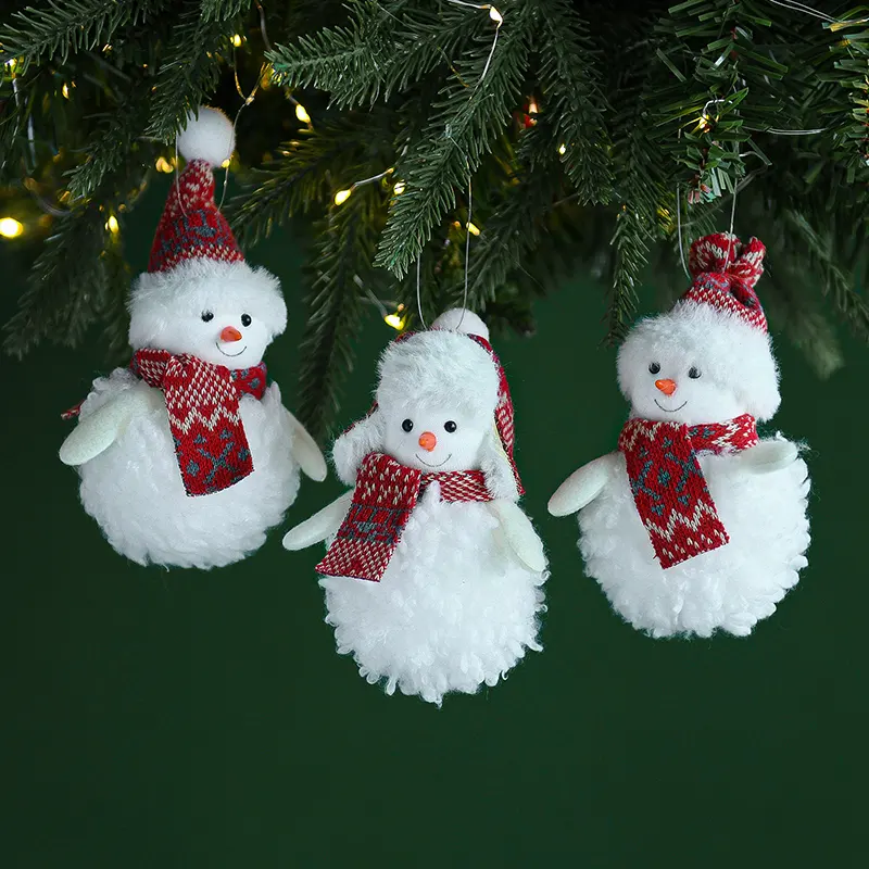 Christmas Tree Ornaments Hanging Santa Claus Snowman Plush Dolls Home Decor Party Decorations