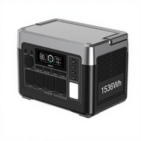 Générateur solaire hors réseau 1800W, station d'alimentation portable 1536Wh, alimentation de secours, charge solaire rapide pour cabanes isolées