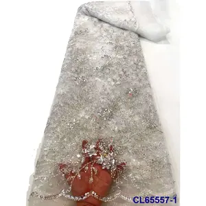 Lisami RTS快速销售豆最新大尺寸婚礼奢华序列刺绣蕾丝面料