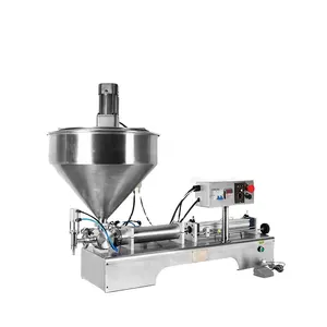 Machine de remplissage de sauce chili à piston semi-automatique à haute viscosité avec mélangeur