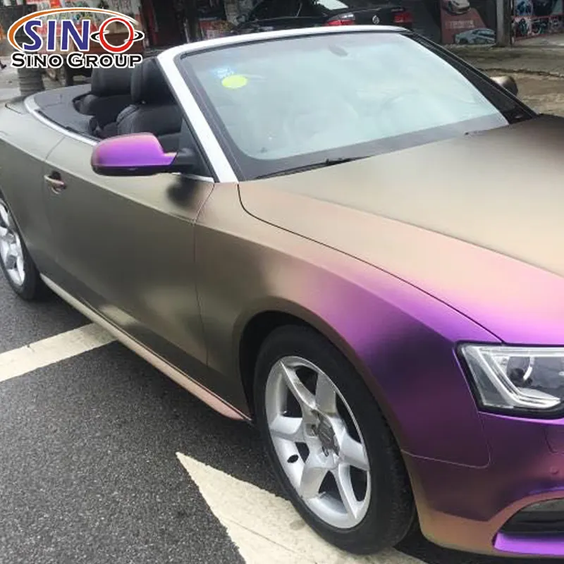 CE-01 Super Air Release Electro Metallic Vinyl Chameleon Purple to Gold Vinyl For Cell Phones Recovarable Car Wrap Film