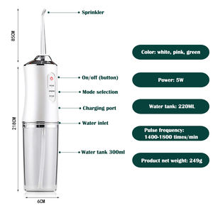 Portatile filo filo elettrico acqua USB fonte di alimentazione senza fili a getto di denti irrigatore per pulizia orale denti sbiancamento dentale - Product Image 6