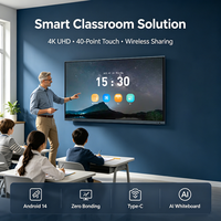 Pizarra Interactiva Inteligente Tacteasy de 65/75 Pulgadas con Android 15/16 4k para Educación Escolar, Pizarra Inteligente con IA para Aulas con IA