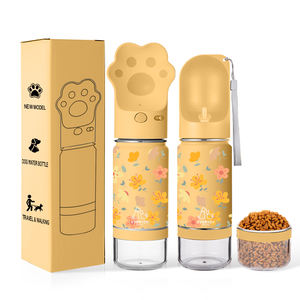 2 في 1 14 أونصة 18 أونصة زجاجة مياه مضادة للتسرب مصنوعة من الستانليس ستيل للسفر للأماكن الخارجية مزودة بأوعية قابلة للفصل ومواد لإطعام الحيوانات الأليفة - Product Image 3