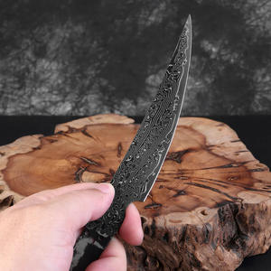 Cuchillo utilitario de acero de Damasco Black Blade para Dropshipping en Shopify, hoja completa sin acabado, afilado, para proyectos de forja DIY y uso doméstico. - Product Image 4