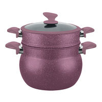 Iniu — cuiseur à vapeur antiadhésif en aluminium, casseroles de cuisine avec fond d'induction, 2 couches