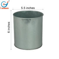 0.6 Galon 5.5 Inci Pot Tanaman Logam Galvanis Vintage