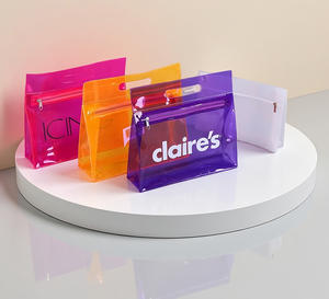 Nouveau sac en plastique PVC avec soufflet latéral, impression sérigraphique, recyclable, emballage cadeau coloré pour cadre photo et trousse de maquillage - Product Image 3