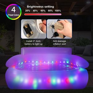 Canapé <span class=keywords><strong>gonflable</strong></span> à LED Chaise longue éclairée avec pompe à air intégrée Adultes Enfants Camping Maison <span class=keywords><strong>Piscine</strong></span> Salles de jeux - Product Image 3