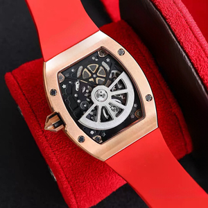 นาฬิกาข้อมือผู้ชาย รุ่นลิมิเต็ดอิดิชั่น 6701 สีโรสโกลด์ ทรงกระบอก โครงกระดูก กันน้ำ สไตล์ลำลองสำหรับธุรกิจ ระบบจักรกล - Product Image 3