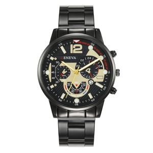 Montre Homme Tendance en Acier Inoxydable Doré, Montre-Bracelet à Quartz Style Sportif, Multi-Cadrans, Montre d'Affaires - Product Image 5