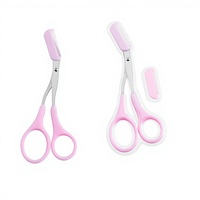 Vente en gros de ciseaux à sourcils multifonctions 2-en-1 en acier inoxydable et plastique, colorés, personnalisables et remplaçables, de haute qualité