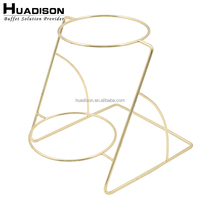 Huadison Buffet Équipement En Acier Inoxydable Double Couche Amovible Plaque En Céramique Rack Buffet Dessert Rack Pour Banquet De Mariage