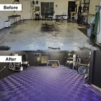 Dalles de garage emboîtables en PP imperméables, revêtement de sol modulaire en plastique, tapis de sol pour lavage de voitures, atelier extérieur