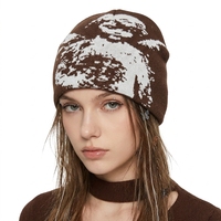Topi rajutan musim dingin bergaya streetwear dengan grafis malaikat Y2K, logo custom jacquard, motif cherub vintage, grosir untuk pria dan wanita