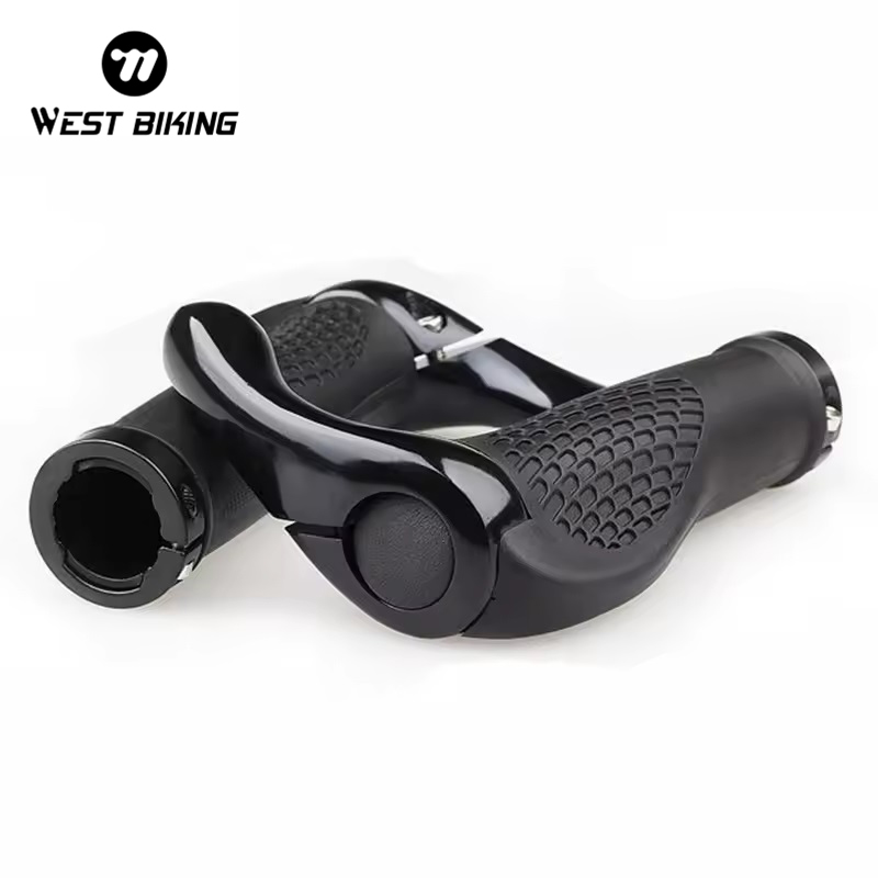 Poignées Vélo WEST BIKING Ergonomiques – Lock-on, Avec Embouts, Paire, VTT