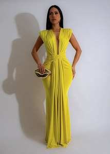 2024 nuevo verano Sexy vestido de cuello en V profundo Color sólido vestido sin mangas moda cintura alta vestido largo para mujeres - Product Image 5