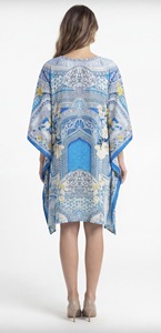 Tunique longue en viscose style kimono pour femme, coupe ample, légère, respirante, aspect soyeux, style bohème, pour les vacances et la détente - Product Image 2