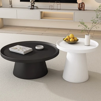 Table basse chic style crème, table d'appoint minimaliste en fer, ensemble de tables à thé pour salon B&B