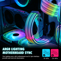 Cable de extensión PSU Cables ARGB Led Light Full Color 24 Pines Neon Flex Strip RGB Cable para PC CASE
