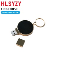Memoria USB con Logotipo LED de Alto Rendimiento al por Mayor, Memoria USB Metálica con Iluminación Integrada y Llavero, Pedido al por Mayor para Negocios Globales