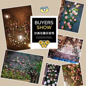 Guirlandes de roses artificielles uniques en soie pour décoration murale intérieure - Product Image 2