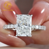 Bagues de fiançailles en or massif 10/14/18 carats avec diamant de laboratoire certifié IGI CVD HPHT taille radiant pour femmes et hommes, clarté VVS1