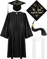 Ensemble de robe de graduation mate avec casquette à pompon étole produit de collège de lycée pour sublimer l'impression de logo personnalisé de cadeau de graduation