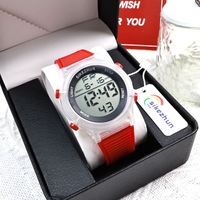 Montres numériques à LED en plastique transparent en gros, montres électroniques multifonctionnelles étanches pour hommes