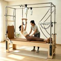Machine de Pilates Cadillac Reformer en Bois d'Érable, 16 ressorts réglables, Rouleau silencieux, pour Studio de Yoga, Entraînement complet, Direct Usine