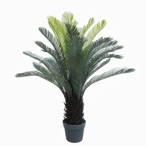 Prachtige Cycas Revoluta Sago Palmboom Kunstmatige Plant Met Kwekerij Pot, Voel Echte Technologie Gigantische Bladeren, Groen
