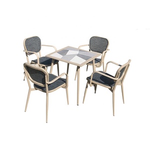 Newest Outside French Rattan Bistro <b>Chair</b> Outdoor <b>Dining</b> Furniture Custom Bistro Pe Rattan Textile Garden Cafe <b>Chair</b> - Product Image 5