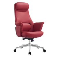 Fauteuil de bureau exécutif de luxe en cuir, ergonomique, massant, pivotant et inclinable, avec base en alliage d'aluminium et commande par câble