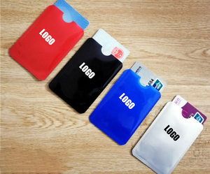 Simple Anti-Static Magnetic Card <b>Cover</b> Shielding Metal Portable Silk <b>Screen</b> Printed Bank ID Business Promotional Gift - Product Image 1