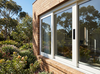 Ventana Corredera de Aluminio de Dos Vías con Mosquitera, Rodillos de Acero Inoxidable Silenciosos, Vidrio Templado Resistente a la Intemperie, Tamaño Personalizado para el Hogar