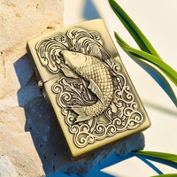 Vente directe usine Briquet à sable métallique à meule, coupe-vent, au design créatif et tendance, style chinois, pour cigarettes et cigares