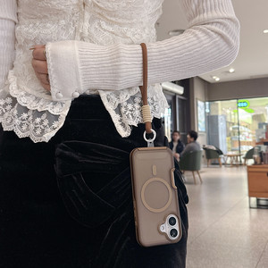 เคสโทรศัพท์แม่เหล็กสำหรับ <span class=keywords><strong>iPhone</strong></span> 17/16/15/14/13 <span class=keywords><strong>Pro</strong></span> <span class=keywords><strong>Max</strong></span>/Air/Plus พร้อมสายคล้องมือ ป้องกันแรงกระแทก ผิวด้าน ป้องกันการตกหล่น - Product Image 5