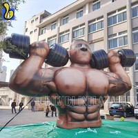 6 mètres de haut GYM Fitness homme gonflable, homme musclé gonflable pour la publicité de promotion de la musculation