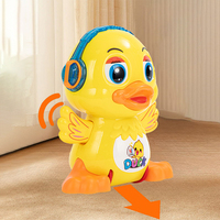 Longxi mignon canard jouet avec lumières nouveau produit enfants jeux d'apprentissage animaux électroniques dessin animé Animal Robot jouets poupées