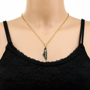 Collar <span class=keywords><strong>con</strong></span> colgante de mapa de acero de titanio de <span class=keywords><strong>Israel</strong></span> y Palestina vintage caliente transfronterizo - Product Image 3