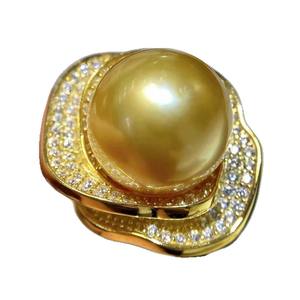 แหวนมุกทองธรรมชาติ 11-12 มม. งานฝีมือทอง K ประดับด้วยเงินแท้ 925 สีโรส 100% ธรรมชาติ มาพร้อมกล่องของขวัญ - Product Image 5