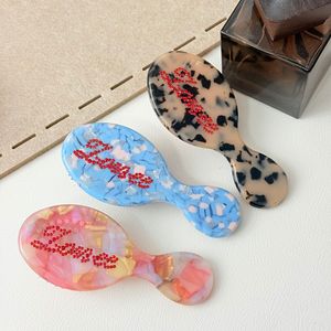 Peigne à coussin d'air en acétate 14*6cm avec <span class=keywords><strong>lettres</strong></span> incrustées de diamants, mignon et portable, peigne de massage à air, outils de coiffure personnalisés - Product Image 3