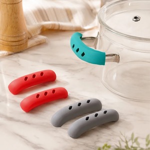 2 unidades de fundas de silicona para mangos de sartén, con aislamiento térmico y agarre asistido, accesorios de cocina - Product Image 1